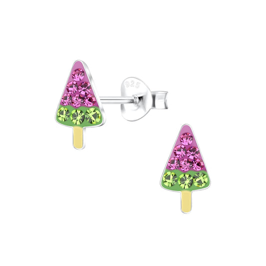 Kinder Ohrringe Eis aus 925 Silber
