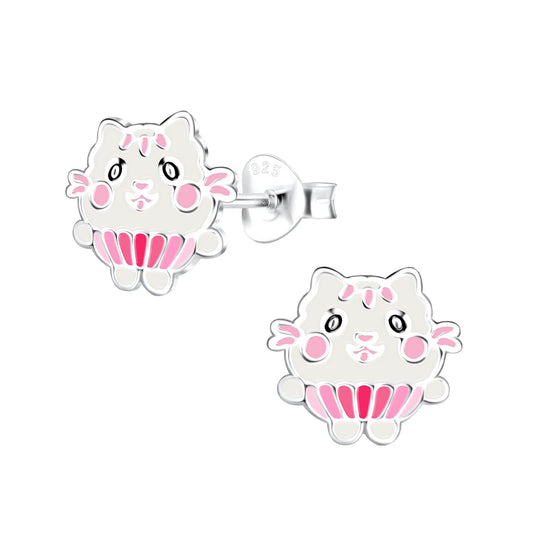 Mädchen Ohrringe Katzen aus 925 Silber