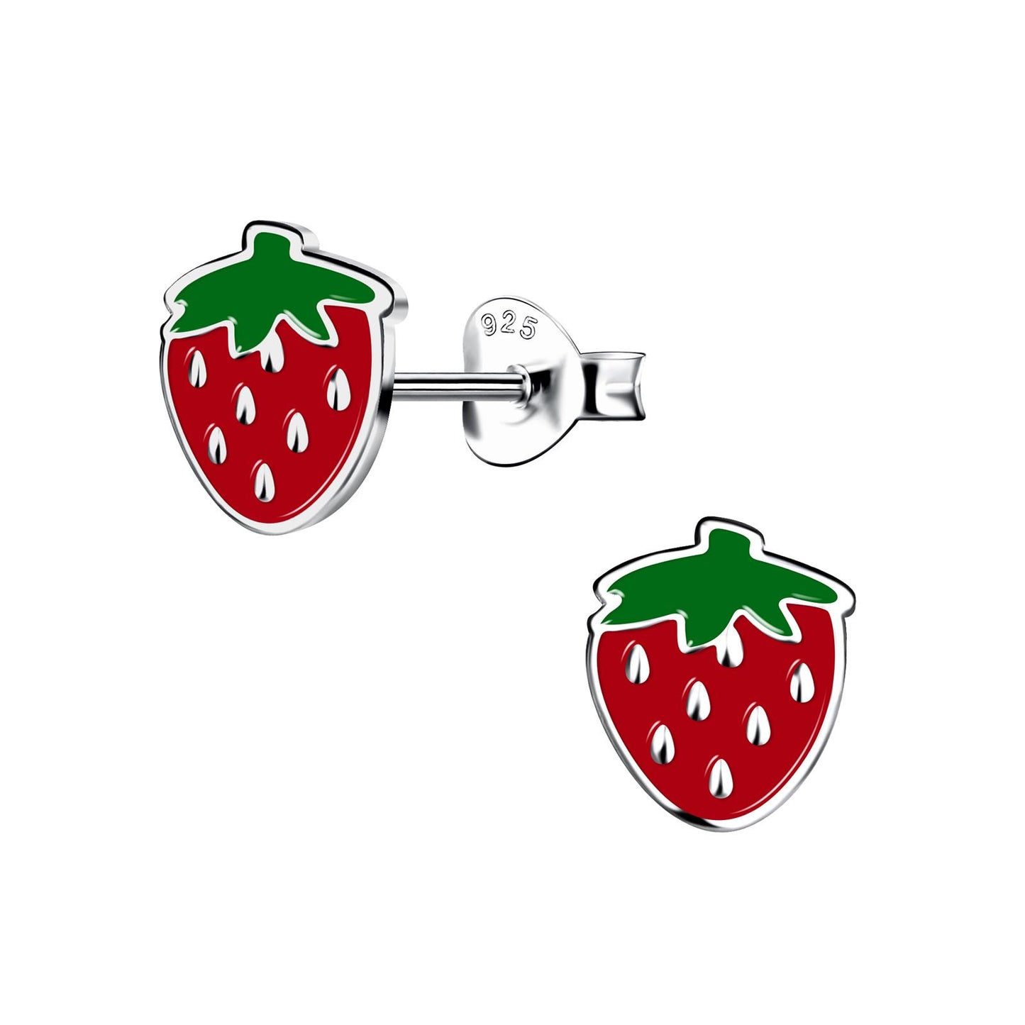 Kinder Ohrringe Erdbeeren aus 925 Silber