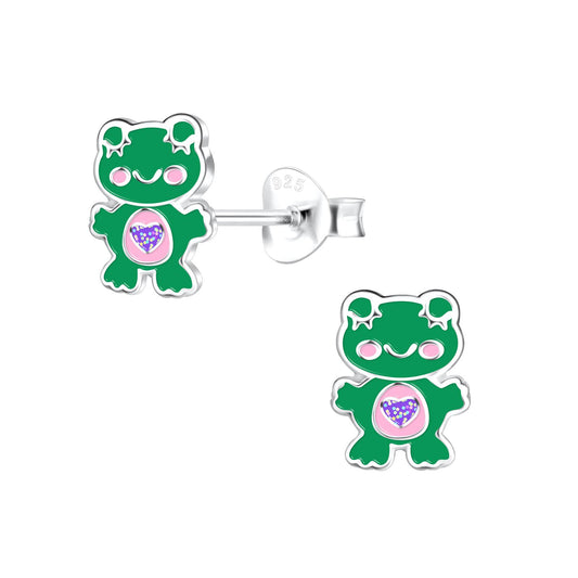 Kinder Ohrringe Frosch aus 925 Silber