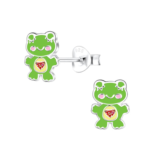 Kinder Ohrringe Frosch aus 925 Silber