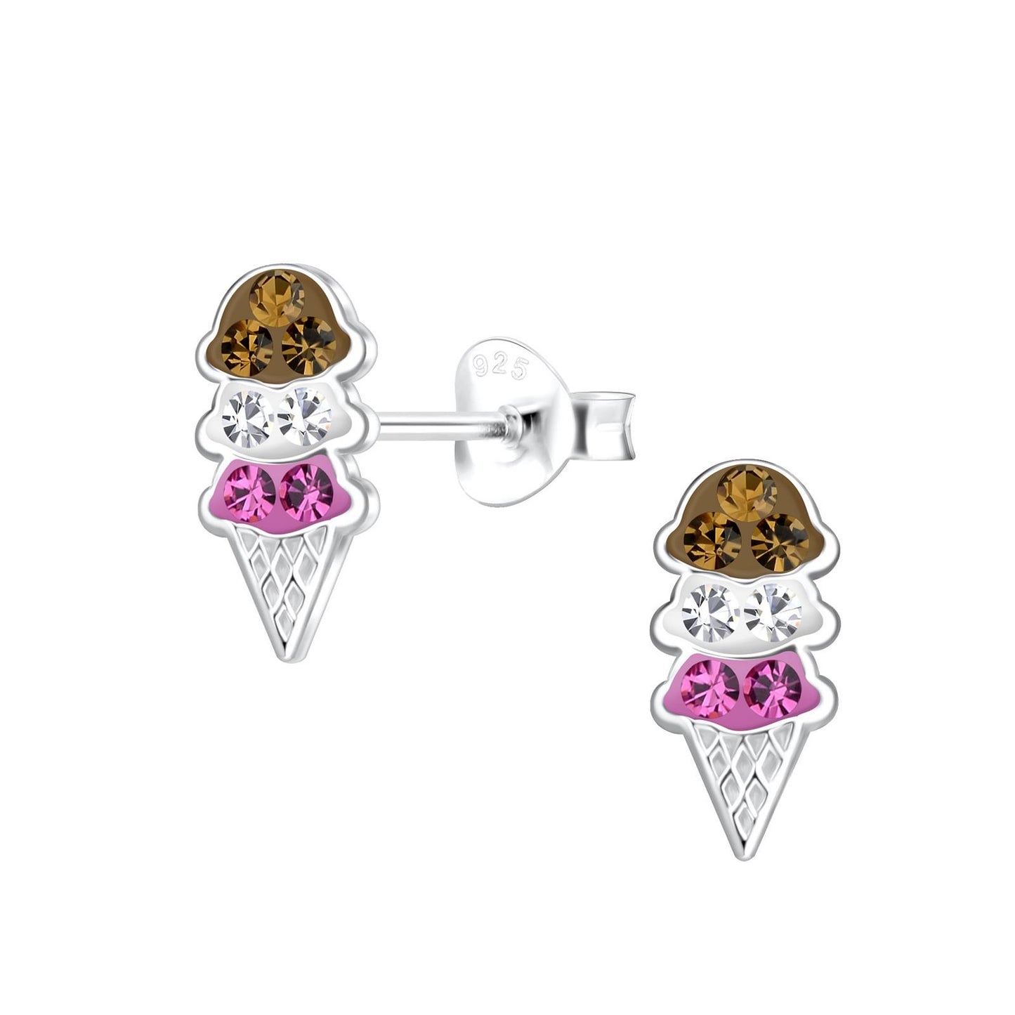 Kinder Ohrringe Eis aus 925 Silber