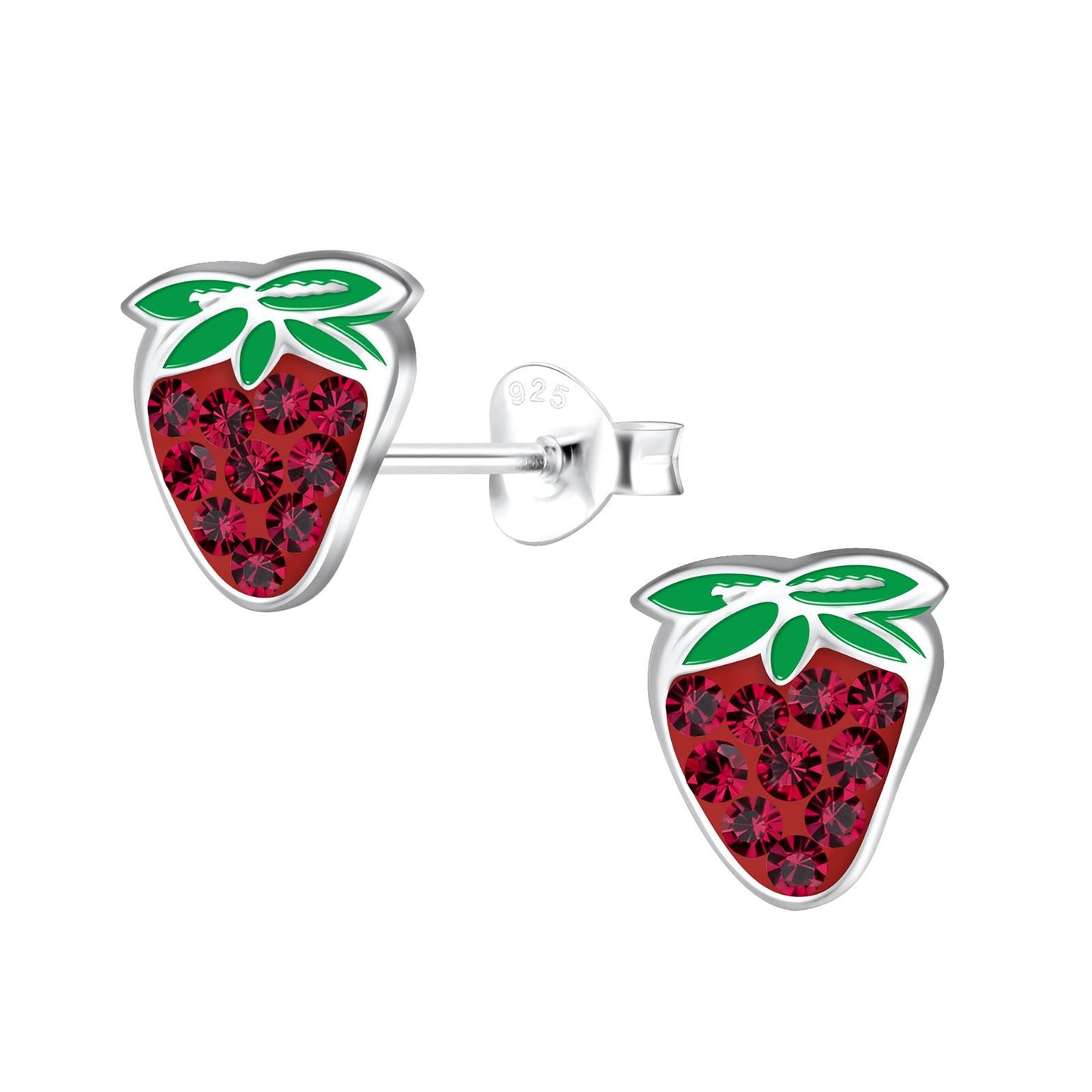 Kinder Ohrringe Erdbeeren aus 925 Silber