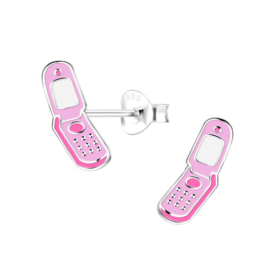 Kinder Ohrringe Handy aus 925 Silber