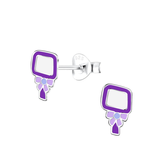 Kinder Ohrringe Handspiegel aus 925 Silber