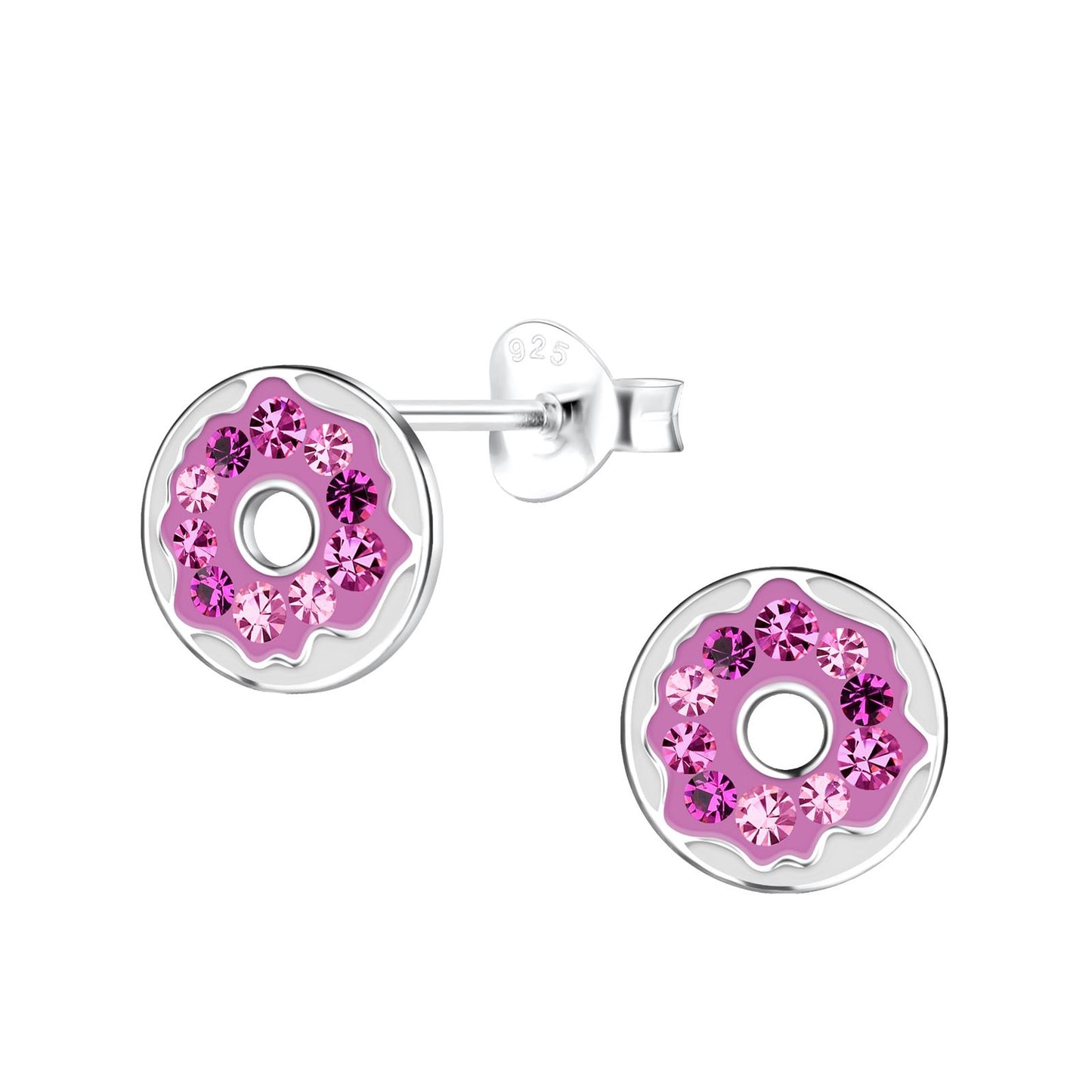 Kinder Ohrringe Donut aus 925 Silber