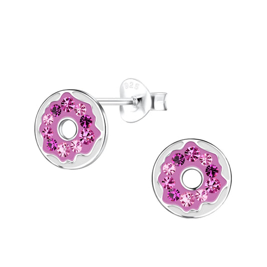 Kinder Ohrringe Donut aus 925 Silber