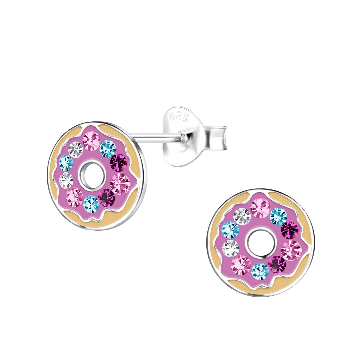 Kinder Ohrringe Donut aus 925 Silber