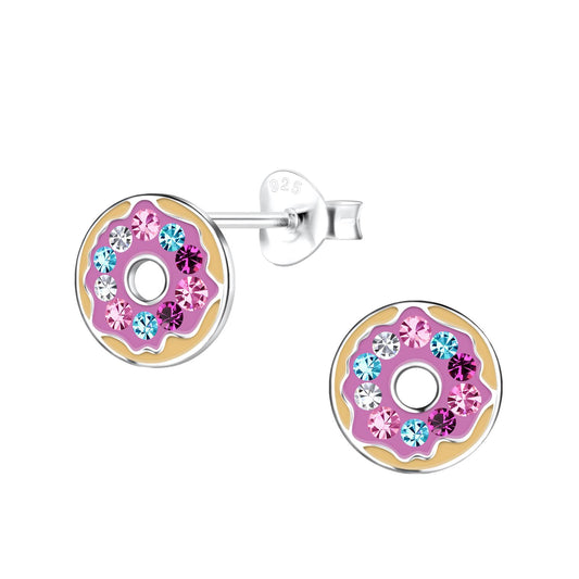 Kinder Ohrringe Donut aus 925 Silber