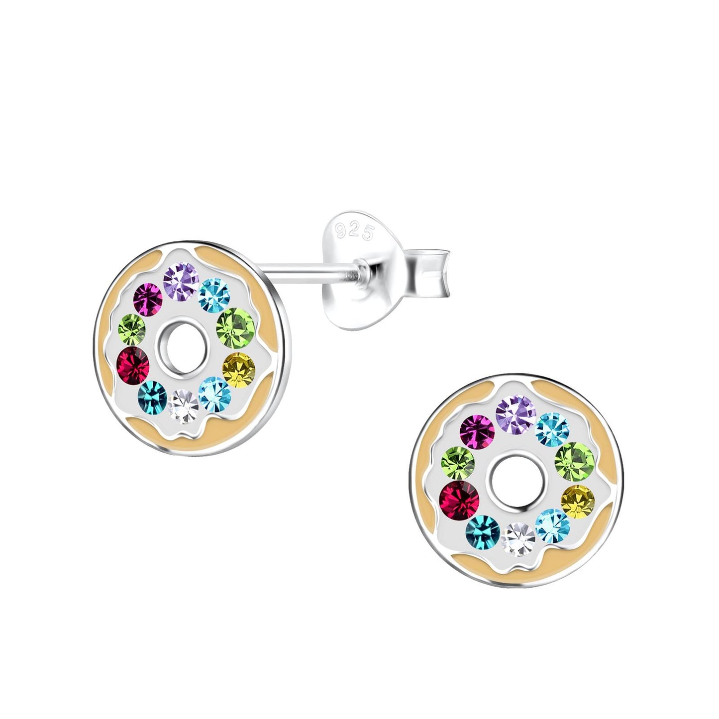 Kinder Ohrringe Donut aus 925 Silber