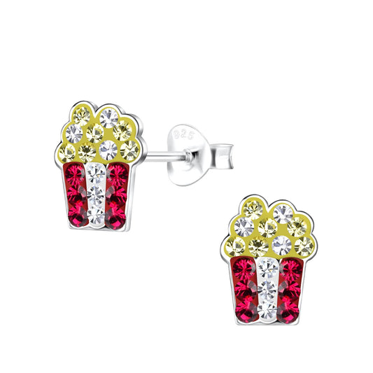 Kinder Ohrringe Popcorn aus 925 Silber