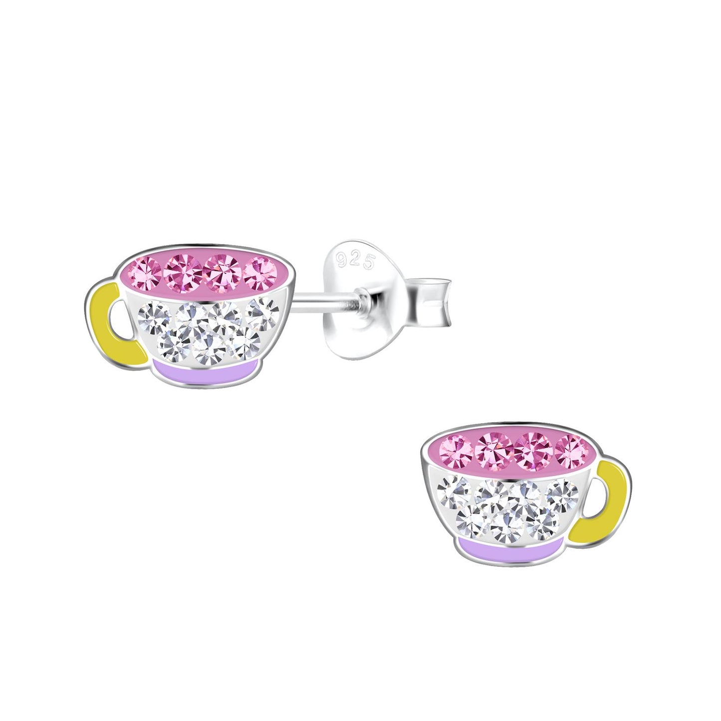 Kinder Ohrringe Teetasse aus 925 Silber