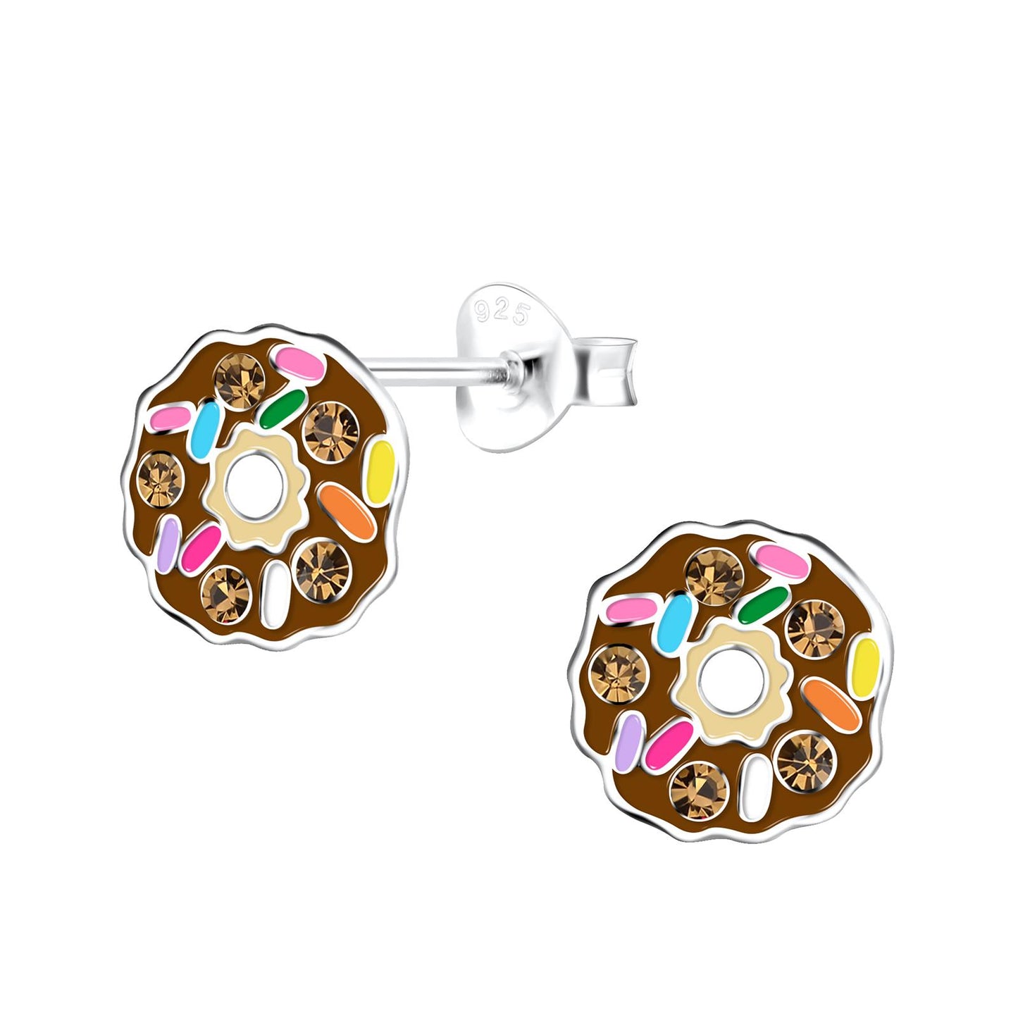 Kinder Ohrringe Donut aus 925 Silber