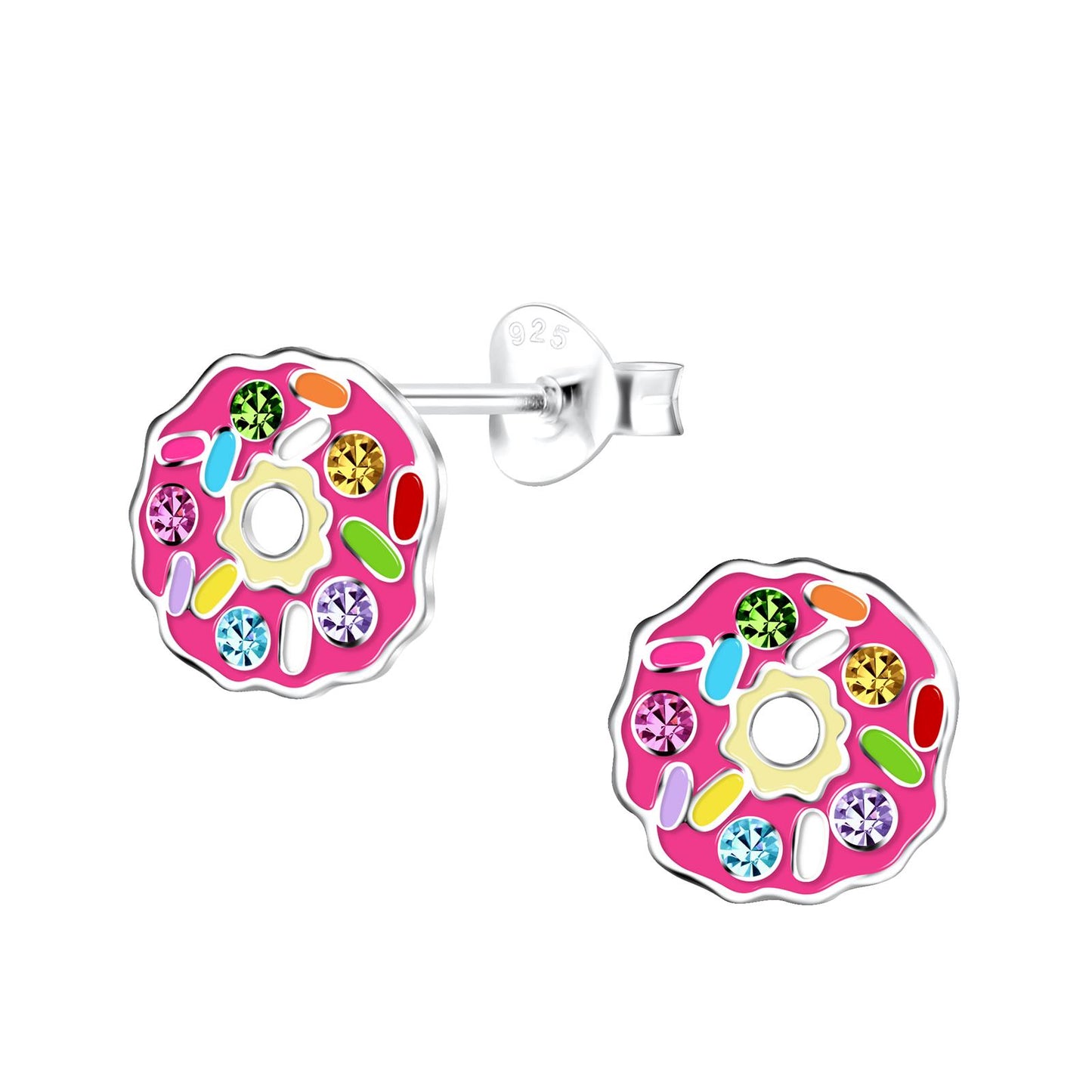 Kinder Ohrringe Donut aus 925 Silber