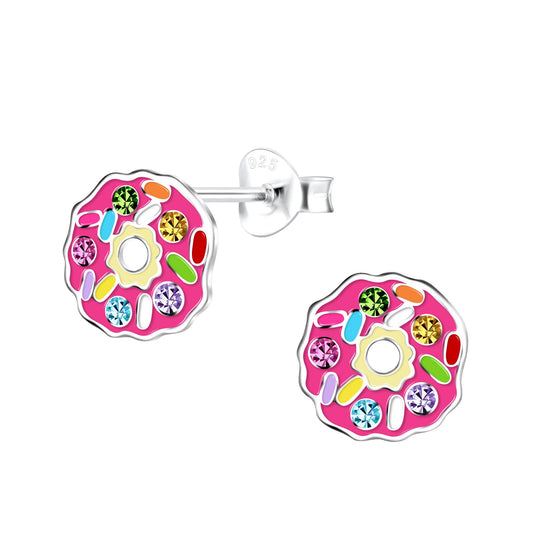 Kinder Ohrringe Donut aus 925 Silber