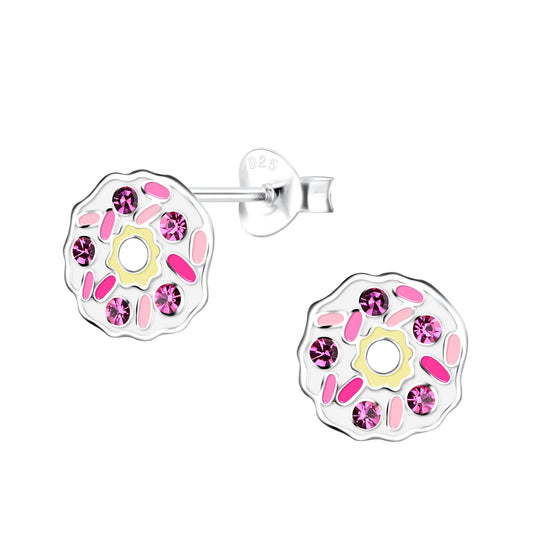 Kinder Ohrringe Donut aus 925 Silber