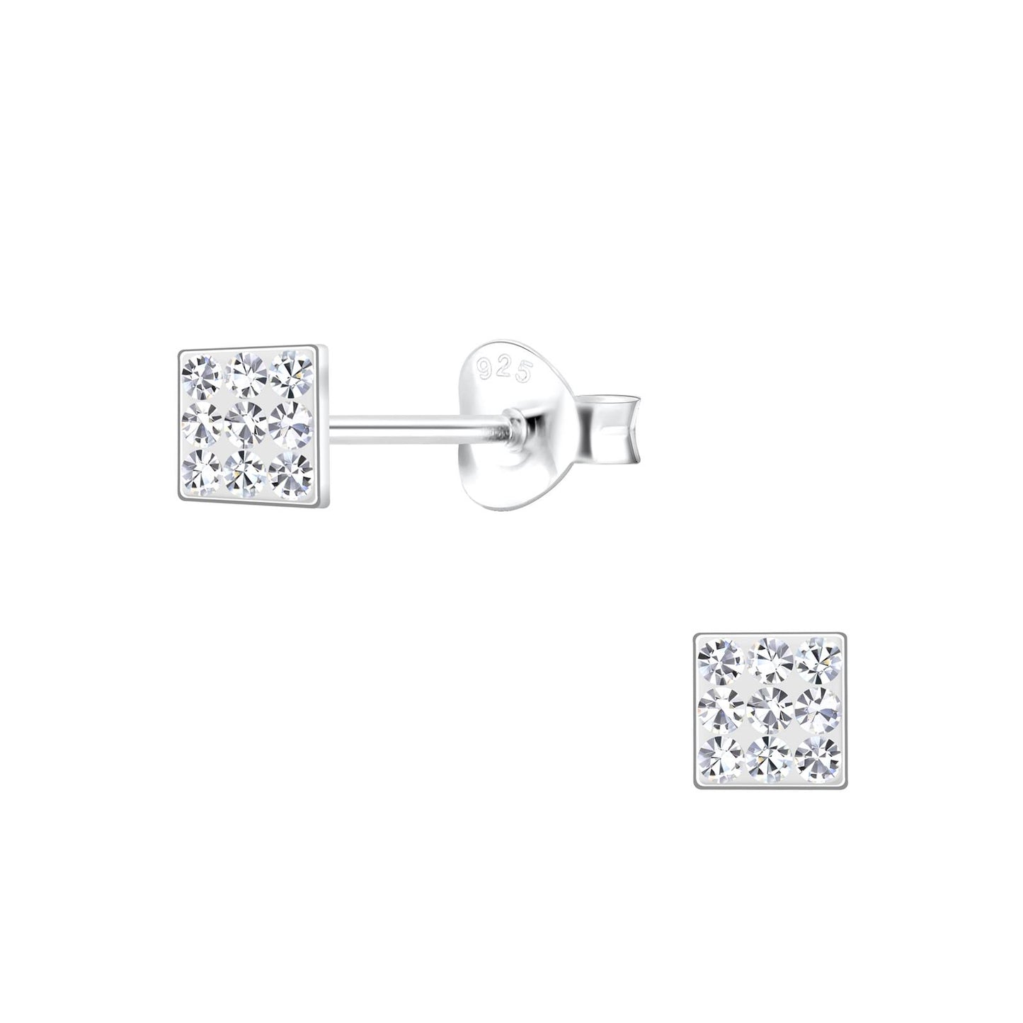 Kinder Ohrringe Quadratische aus 925 Silber