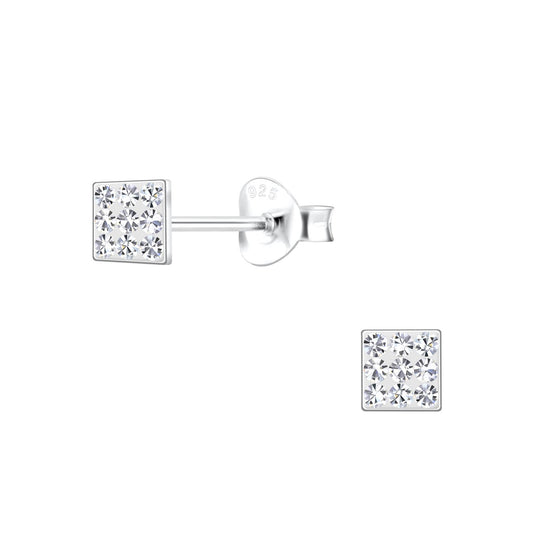 Kinder Ohrringe Quadratische aus 925 Silber