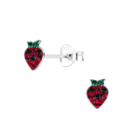 Kinder Ohrringe Erdbeeren aus 925 Silber