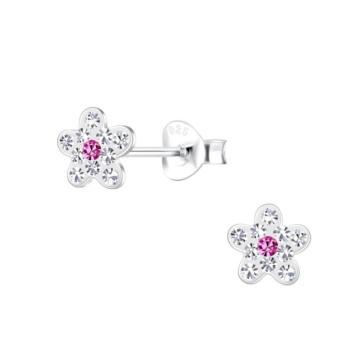 Girls' flower earrings made of 925 silver