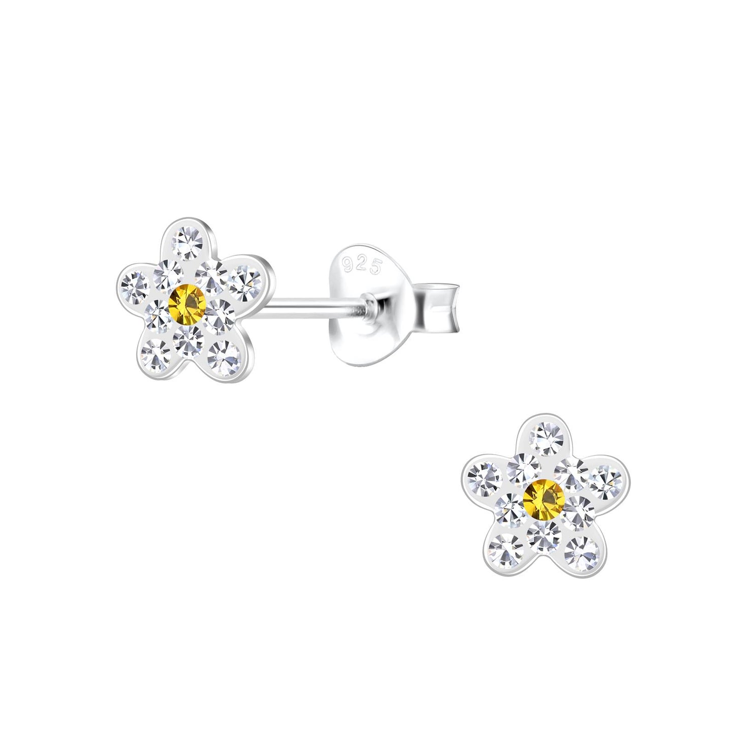 Bloemenoorbellen voor meisjes, gemaakt van 925 zilver.