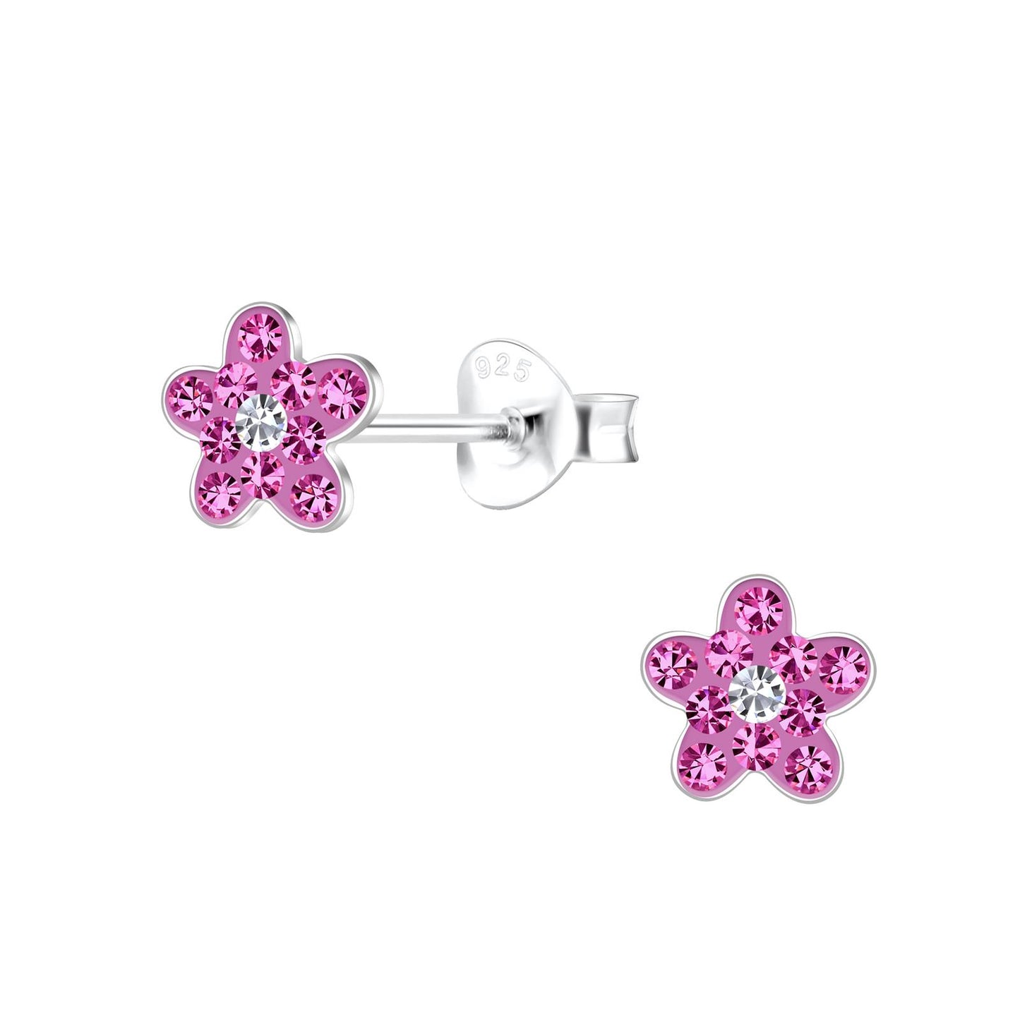 Girls' flower earrings made of 925 silver