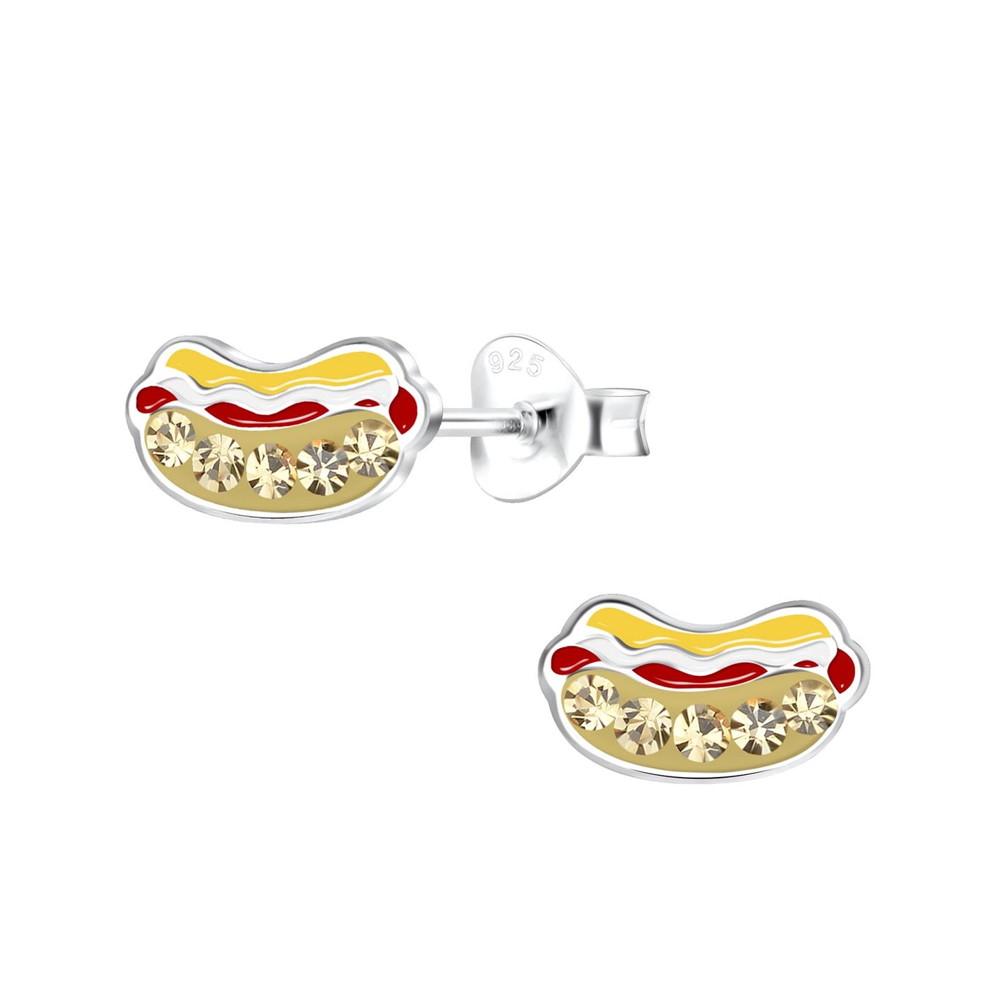 Kinder Ohrringe Hot Dog aus 925 Silber