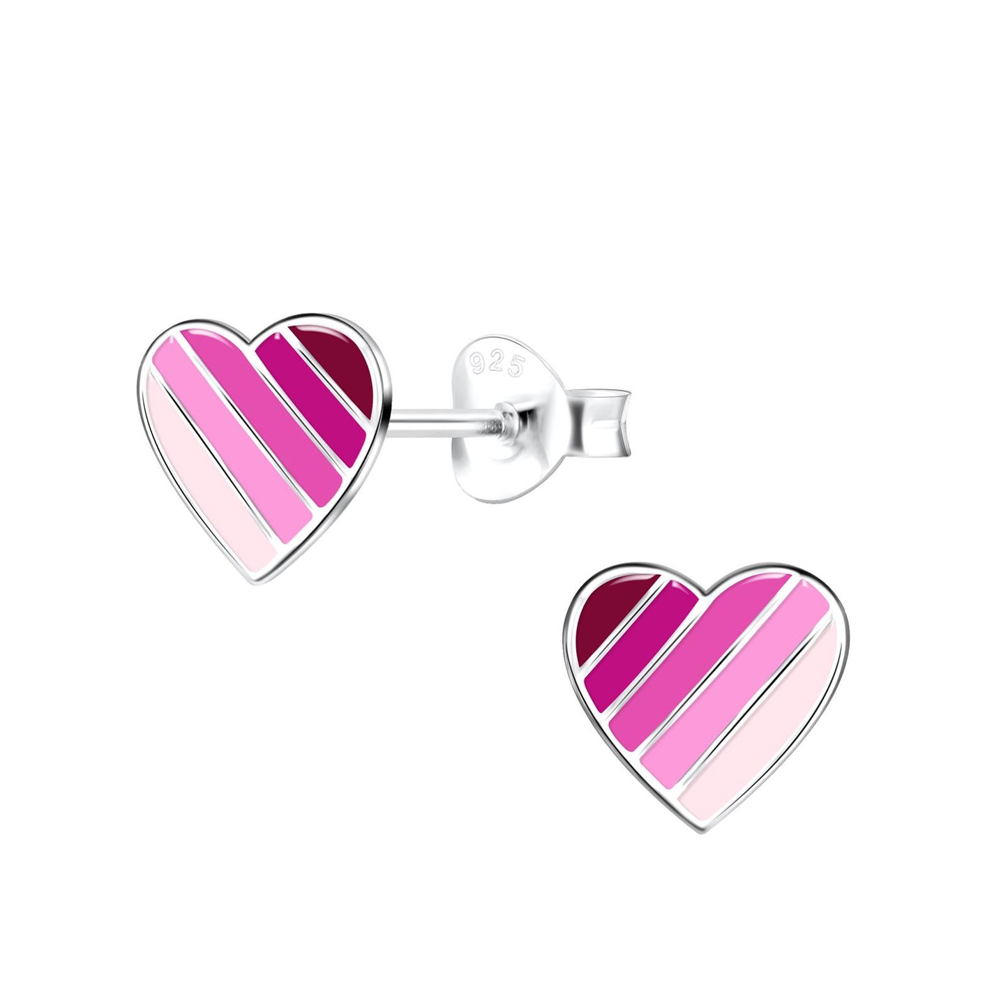 Mädchen Ohrringe Herz aus 925 Silber