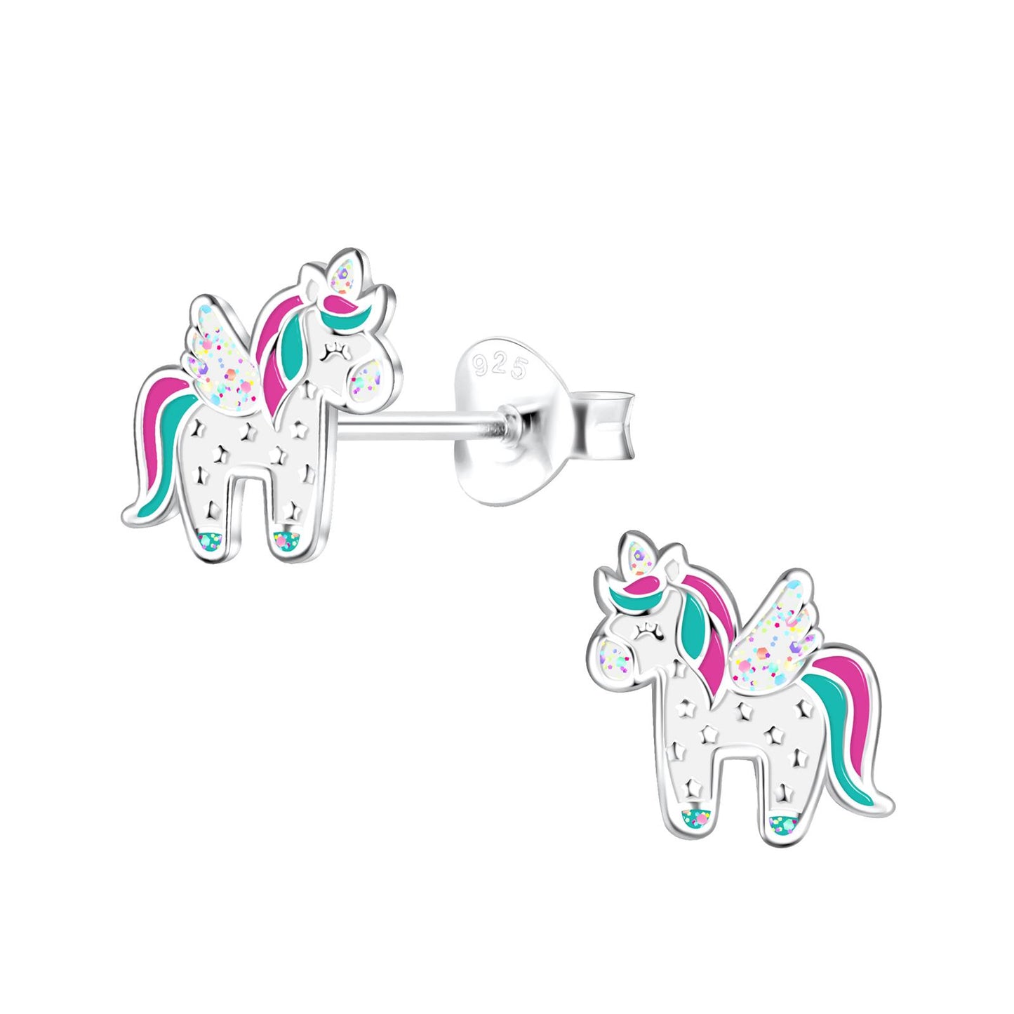 Mädchen Ohrringe Einhorn aus 925 Silber
