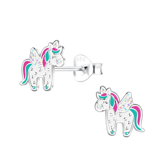 Mädchen Ohrringe Einhorn aus 925 Silber