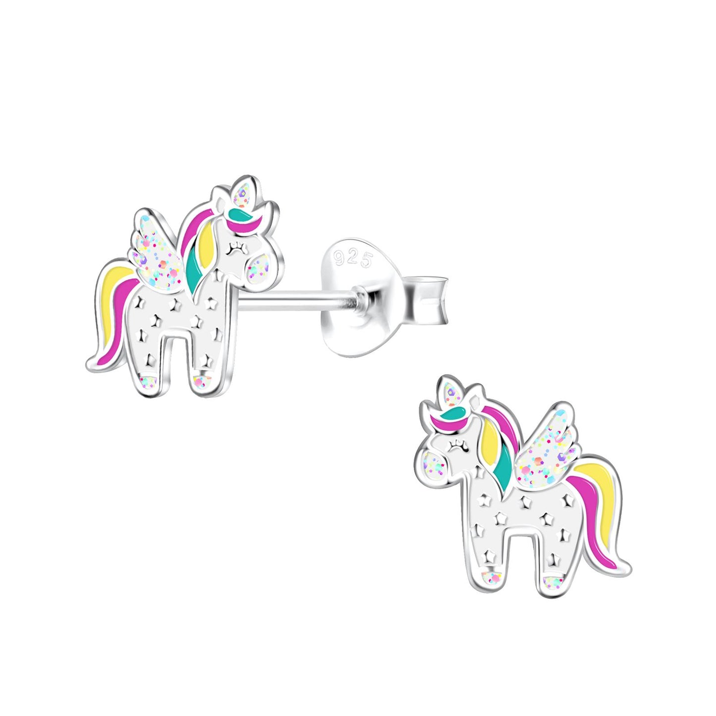 Mädchen Ohrringe Einhorn aus 925 Silber