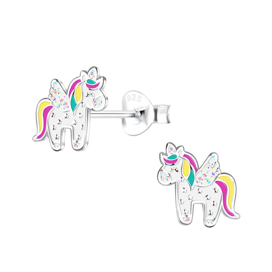 Mädchen Ohrringe Einhorn aus 925 Silber