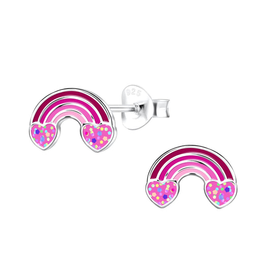 Kinder Ohrringe Regenbogen aus 925 Silber