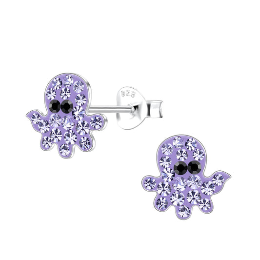 Kinder Ohrringe Oktopus aus 925 Silber