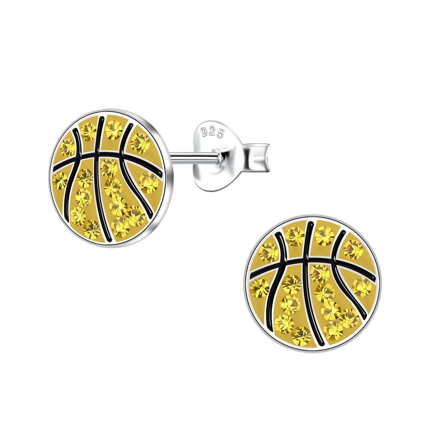 Children's basketball earrings made of 925 silver
