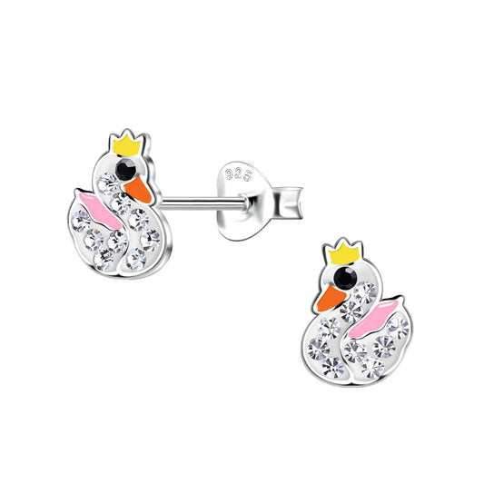 Kinder Ohrringe Schwan aus 925 Silber