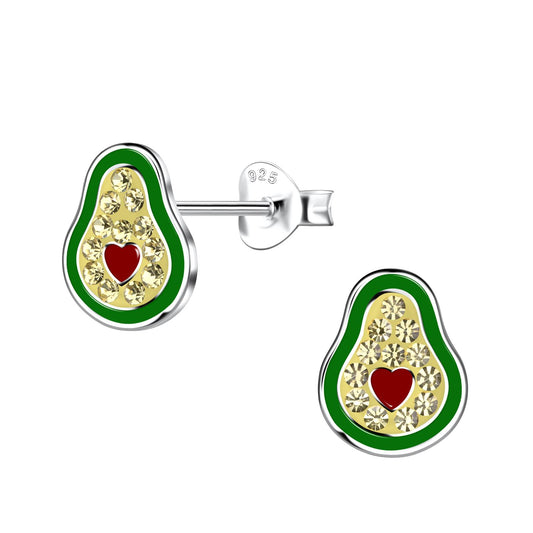 Kinder Ohrringe Avocado aus 925 Silber