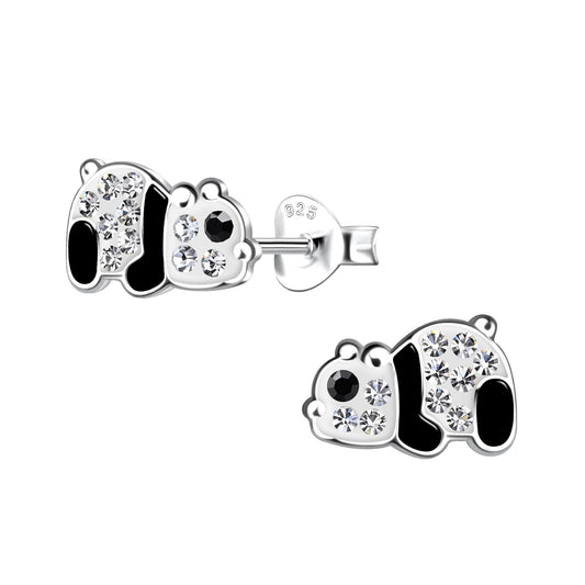 Kinder Ohrringe Panda aus 925 Silber
