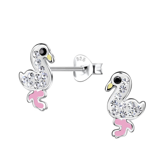 Kinder Ohrringe Flamingo aus 925 Silber