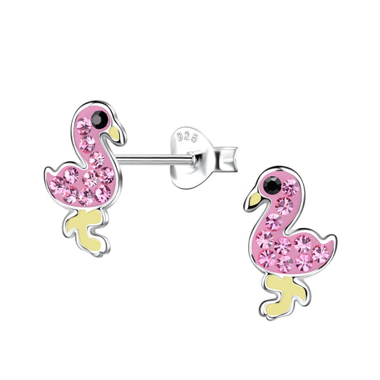Kinder Ohrringe Flamingo aus 925 Silber