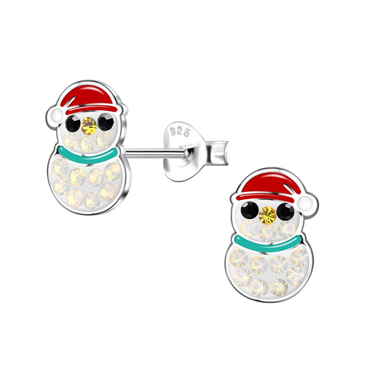 Kinder Ohrringe Schneemann aus 925 Silber