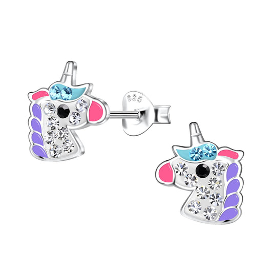 Girls' Unicorn Earrings made of 925 Silver