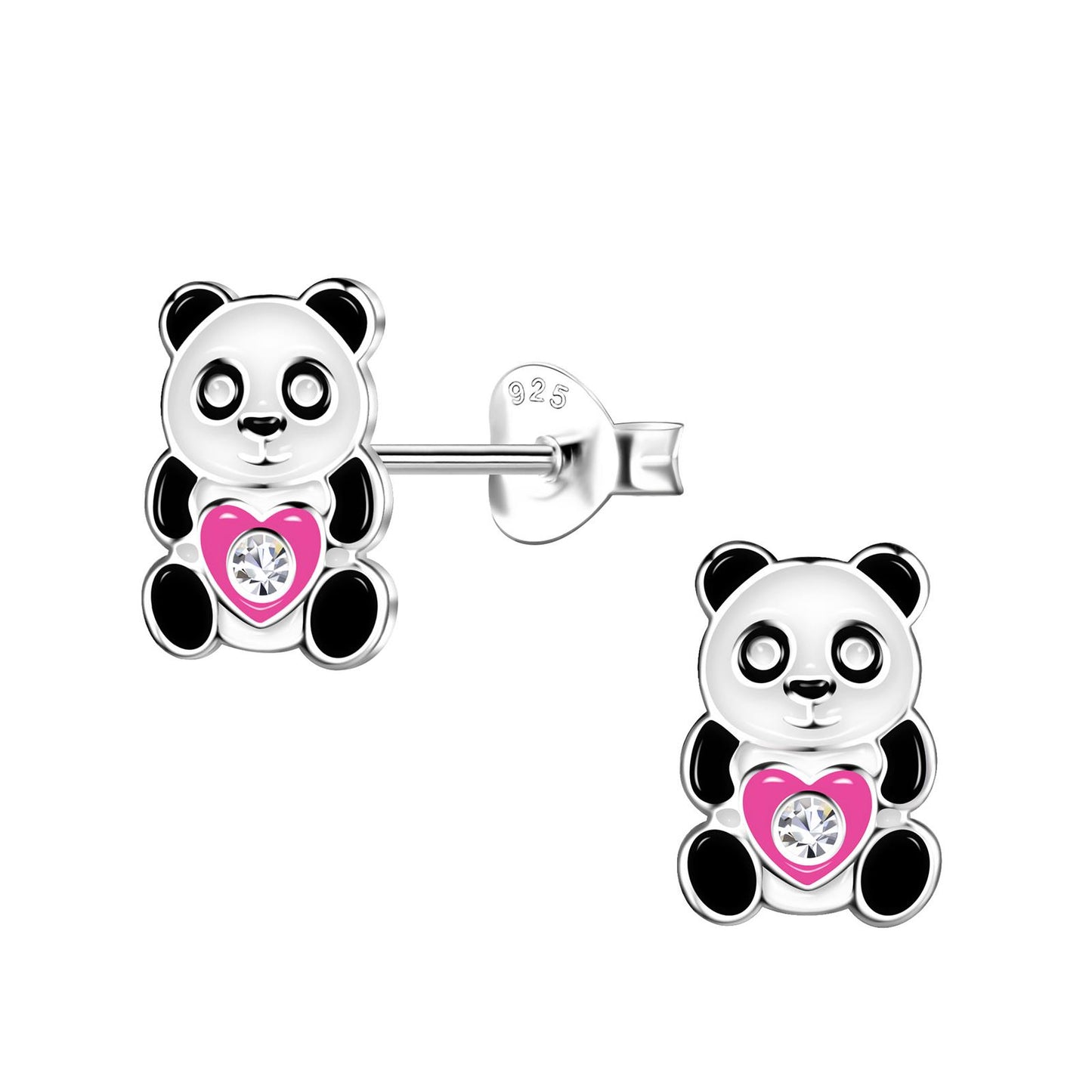 Kinder Ohrringe Panda aus 925 Silber