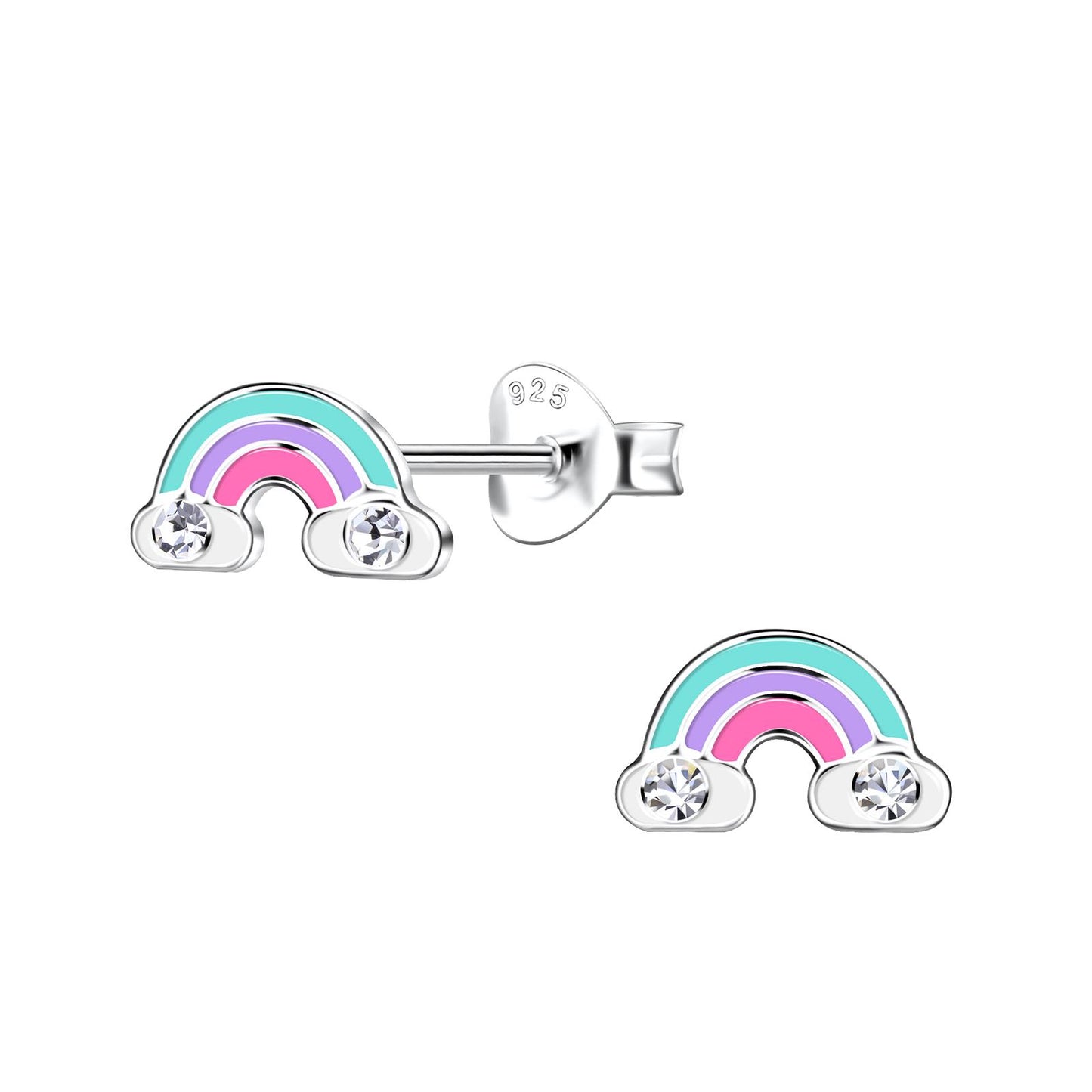 Kinder Ohrringe Regenbogen aus 925 Silber