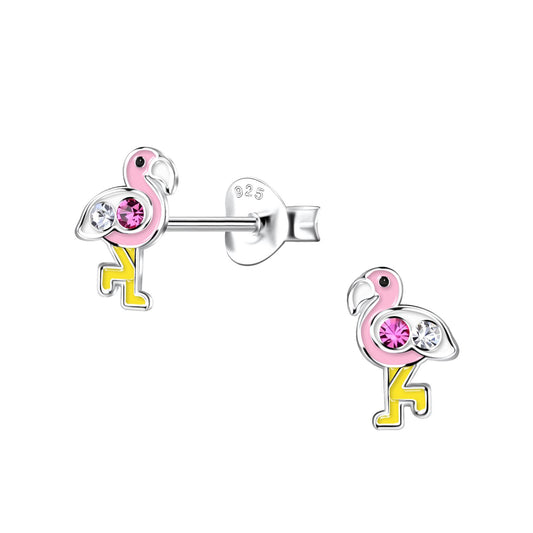 Kinder Ohrringe Flamingo aus 925 Silber