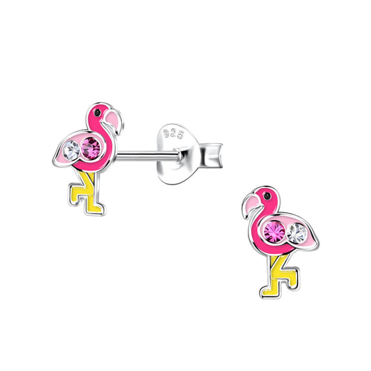 Kinder Ohrringe Flamingo aus 925 Silber