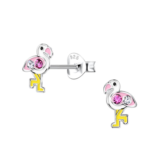 Kinder Ohrringe Flamingo aus 925 Silber