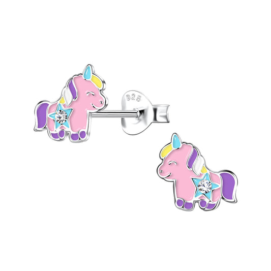Girls' Unicorn Earrings made of 925 Silver