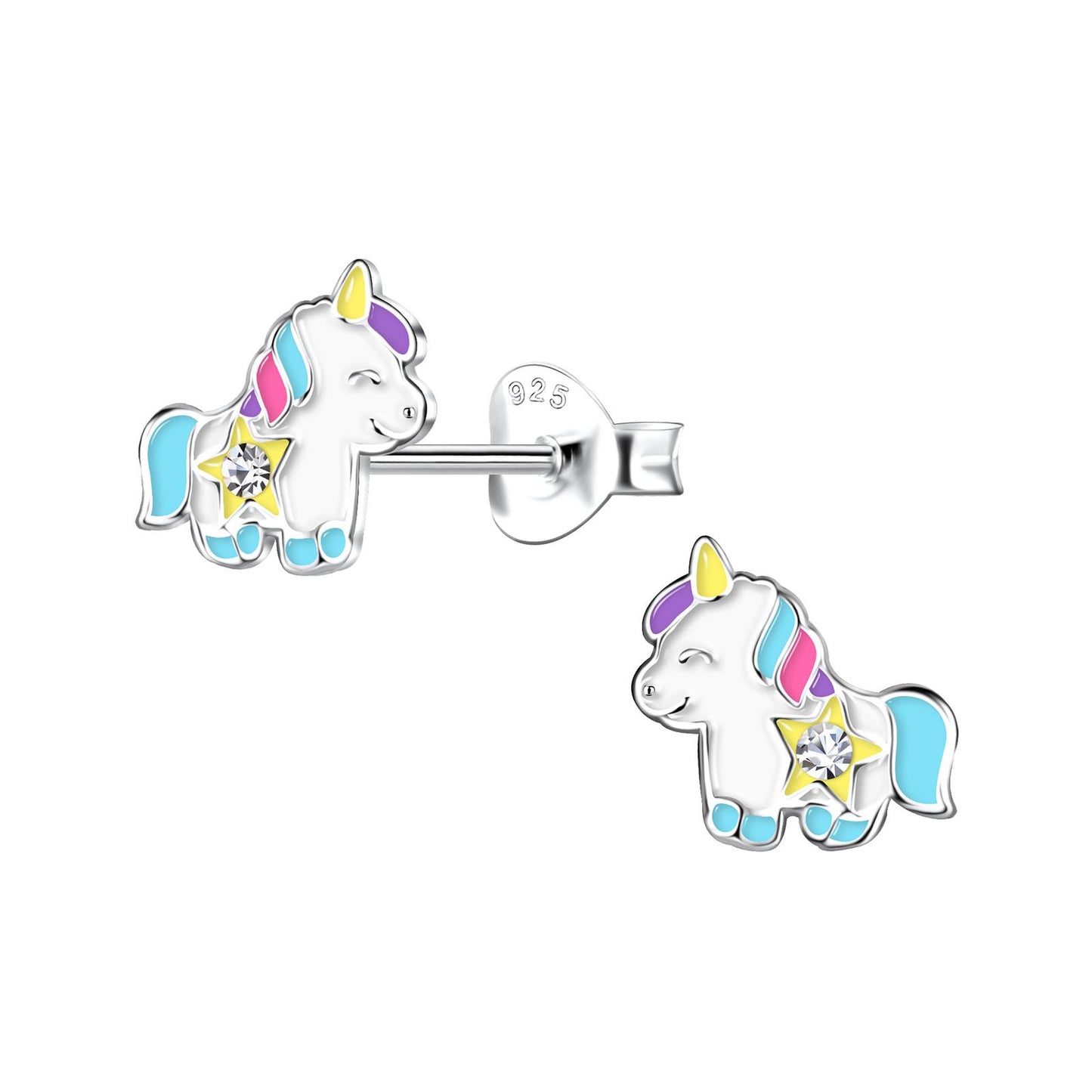 Girls' Unicorn Earrings made of 925 Silver