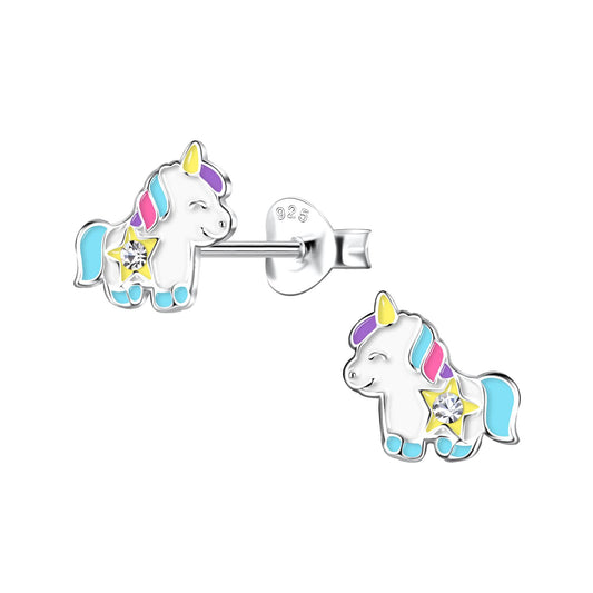Girls' Unicorn Earrings made of 925 Silver